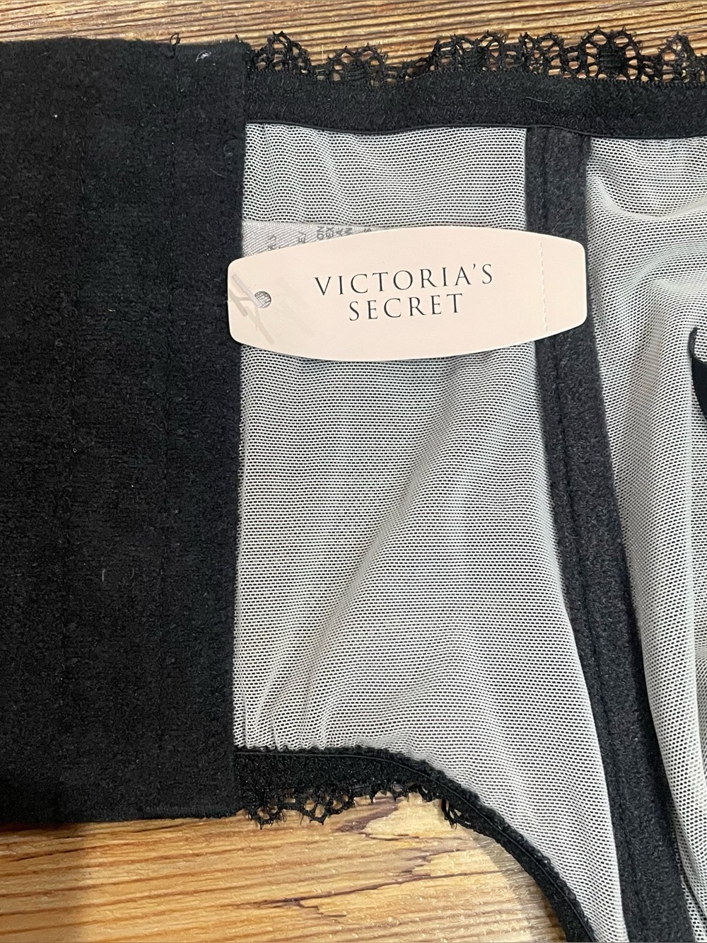 NEW Victoria's Secret Very Sexy Garter Belt Black Mesh & Lace Size XS/S - Picture 4 of 5